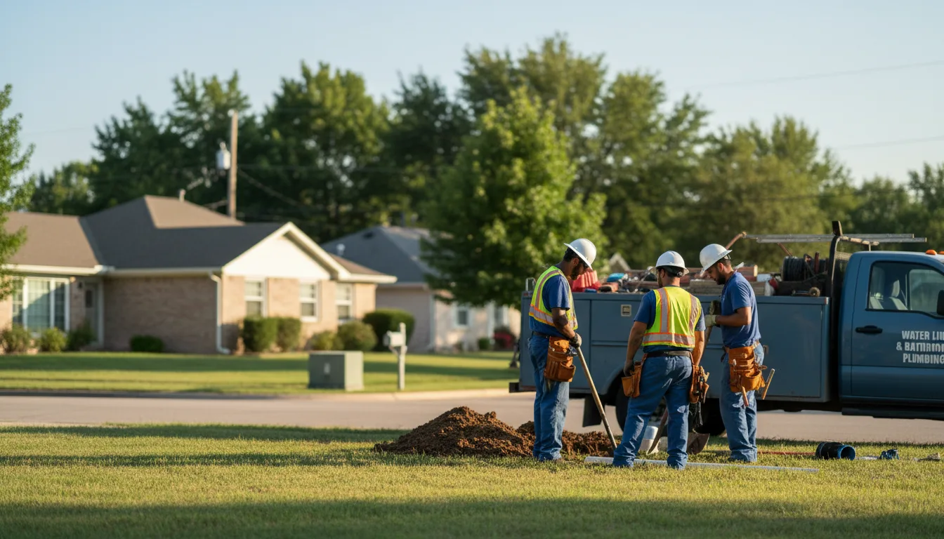 Residential water line and bathroom plumbing service in Sylvia, KS